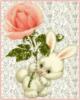 Схема вышивки «Зайчик с розой»