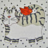 Схема вышивки «Подушка-кот»