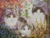 Схема вышивки «Котята в цветах»