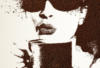Схема вышивки «Девушка с кофе »