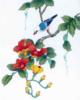 Схема вышивки «Птичка в цветах»
