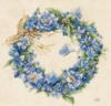 Схема вышивки «Венок из голубых цветов»