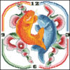 Схема вышивки «Часы- рыбки»