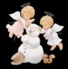 Схема вышивки «Ангелы и снеговик»