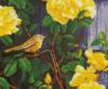 Схема вышивки «Желтые и цветы и птичка»