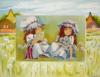 Схема вышивки «Девочки в цветущем поле»