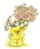 Схема вышивки «Кролик с цветами»
