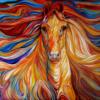 Схема вышивки «Подушка Огненная лошадь»