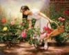 Схема вышивки «Девочка в розовом саду»