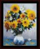 Схема вышивки «Sunflowers on Blue Table »