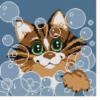 Схема вышивки «Подушка "Кот в пузырях"»