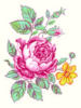 Схема вышивки «Роза и желтый цветок»