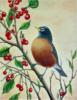 Схема вышивки «Птица на ветке вишни»