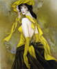 Схема вышивки «Дама в желтом»
