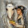 Схема вышивки «Девушка, кормящая лошадь»