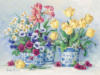 Схема вышивки «Цветы в голубых вазах»