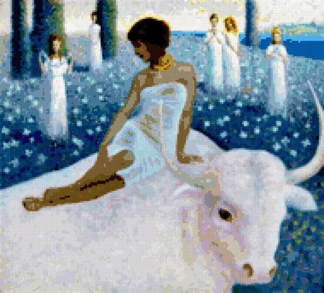 Девушка на буйволе, девушка, фэнтези, буйвол