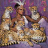 Схема вышивки «Девушка и леопарды»