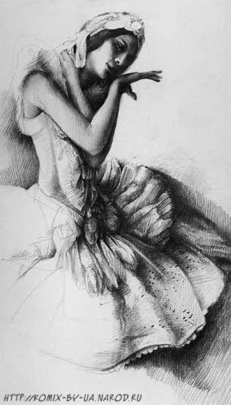 Танцовщица, танец, балет, девушка, черно-белое