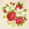 Схема вышивки «Белые лилии и красные розы»
