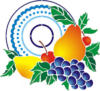 Схема вышивки «Тарелка и фрукты»