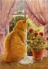 Схема вышивки «Рыжий кот на окне»