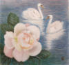 Схема вышивки «Лебеди и роза»