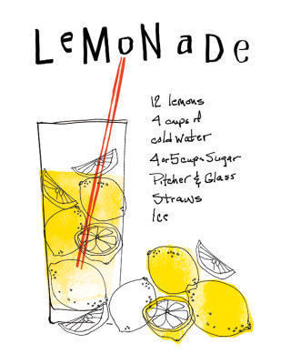 Лимонад, фрукты, ягоды, напитки, стакан