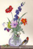 Схема вышивки «Натюрморт с цветами и птицей»