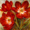 Красные цветы, подушка: оригинал