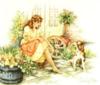 Схема вышивки &laquo;Девочка и собака&raquo;