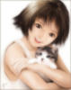 Схема вышивки «Девочка с котёнком»