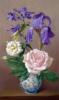 Схема вышивки «Натюрморт с розами и ирисами»