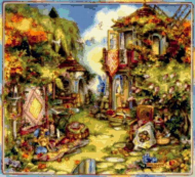 &3853, сад, домики, дети, киски