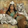 Схема вышивки «Девушка и белая тигрица. »
