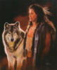 Схема вышивки «Индеец и волк»