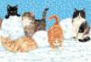 Схема вышивки «Кошечки в снегу»