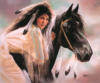 Схема вышивки «Индейская девушка и лошадь»