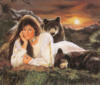 Схема вышивки «Индейская девушка и медвежата»