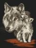 Схема вышивки «Волк с волченком»