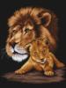 Схема вышивки «Лев с львенком»