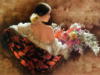 Схема вышивки «Девушка с букетом цветов»