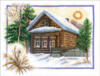 Схема вышивки «Дом в деревне.Зима»