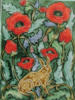 Схема вышивки «Rabbit in Poppies Canvas Middle»
