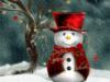 Схема вышивки «Снеговик в красном»