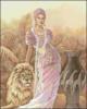 Схема вышивки «Девушка со львом»