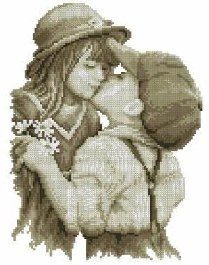 , двое, поцелуй, любовь, дети