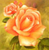 Схема вышивки «Розовая роза на зеленом»