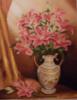 Схема вышивки «Розовые лилии в белой вазе»