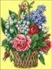 Схема вышивки «Букет цветов в корзинке»